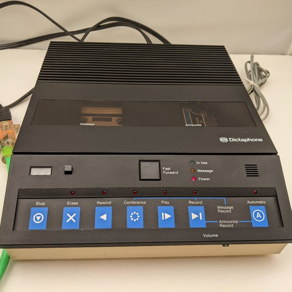 DICTAPHONE Telephone Answering Machine w/ Message & Announce Carts | 757 | USED